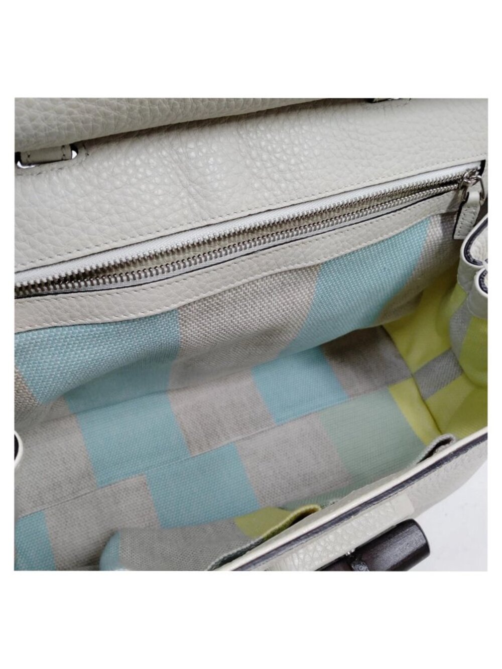 Authentic Gucci Bamboo Daily Top Handle Bag White Leather Crossbody Tote - Picture 10 of 16